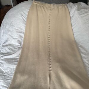 Victoria's Secret Cream Maxi Skirt with Button Detail